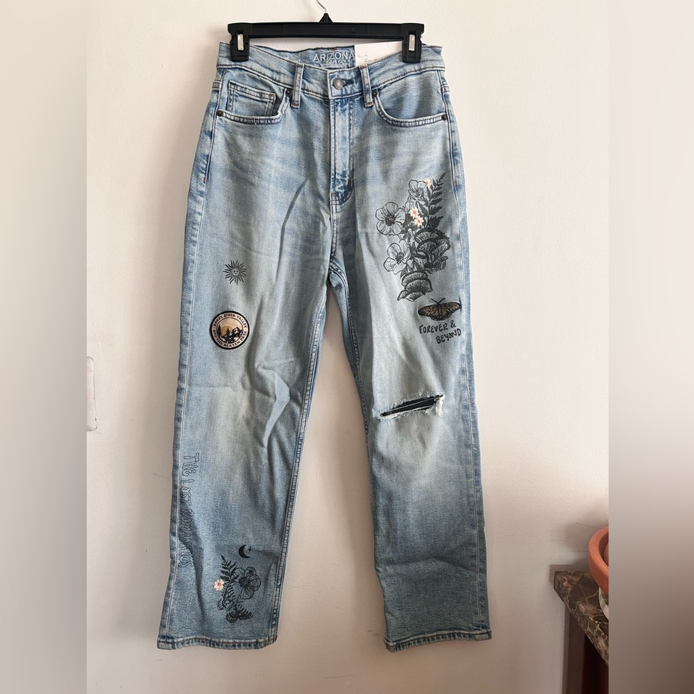 Arizona Juniors Womens Highest Rise Straight Leg Jeans Size 6
